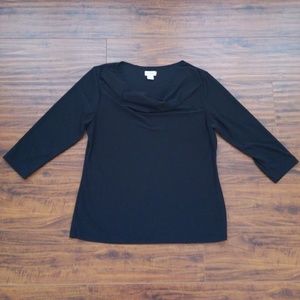 3/$15 Matte Jersey Cowl Neck 3/4 Sleeve Top